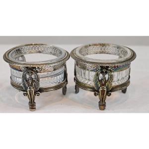 Salt Shakers In Silver And Crystal - Paris 1816